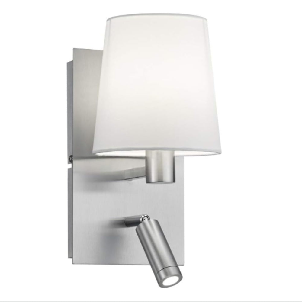 Walllight woven lampshade metal nickel matte indoor minimalist