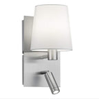 Walllight woven lampshade metal nickel matte indoor minimalist
