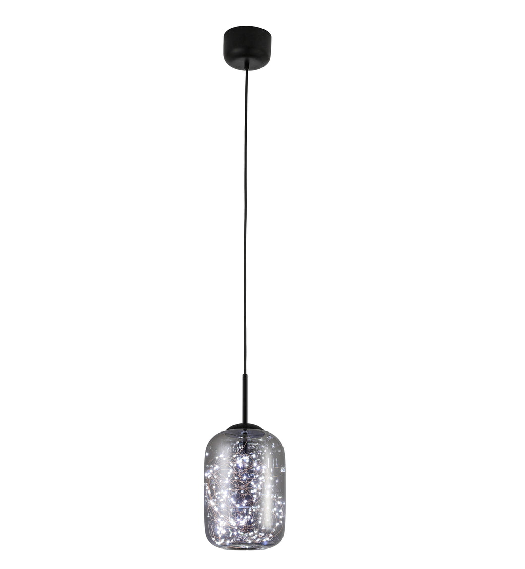 Modern Amber Glass LED Pendant Light for Aesthetic Home