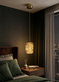 Modern Amber Glass LED Pendant Light for Aesthetic Home
