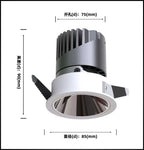 Indoor Recessed SpotLight 12W 3000K White LED Spotlight CRI95 Ra95, Triac Dimmable with Euchips Driver, 24°/36°/60° Adjustable Beam Angle, 120V