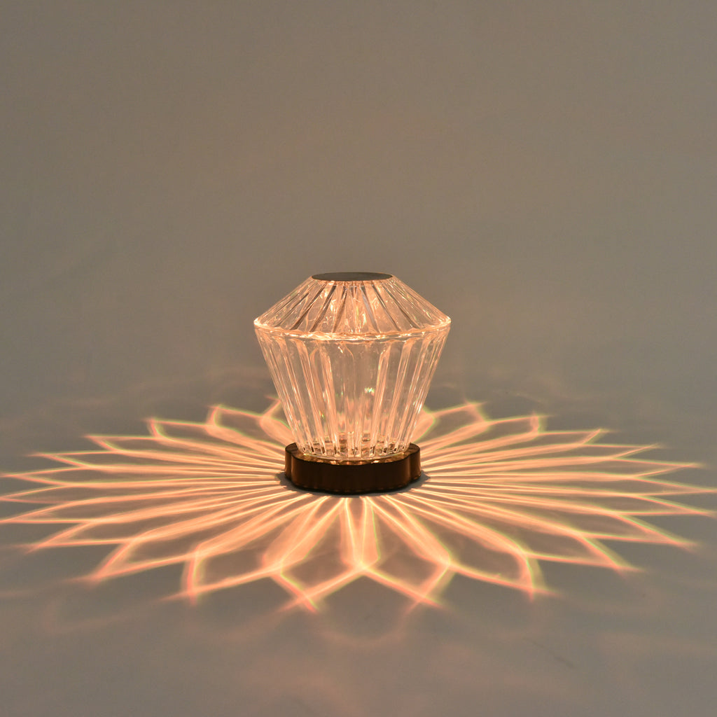 USB Rechargeable Flower Pattern Shadow Light Table Night Light Aesthetic Home Decor