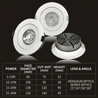 7W DALI Dimmable Full Spectrum LED Recessed Downlight, 2700K-6000K Tunable Color, CRI98 High Ra, Cutout 75mm White Ceiling Spot Light With Driver