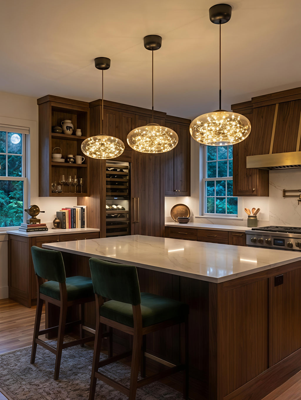 Modern Amber Glass LED Pendant Light   Ceiling Light Fixture for Kitchen Island Bedroom & Living Room  Coffee Shop