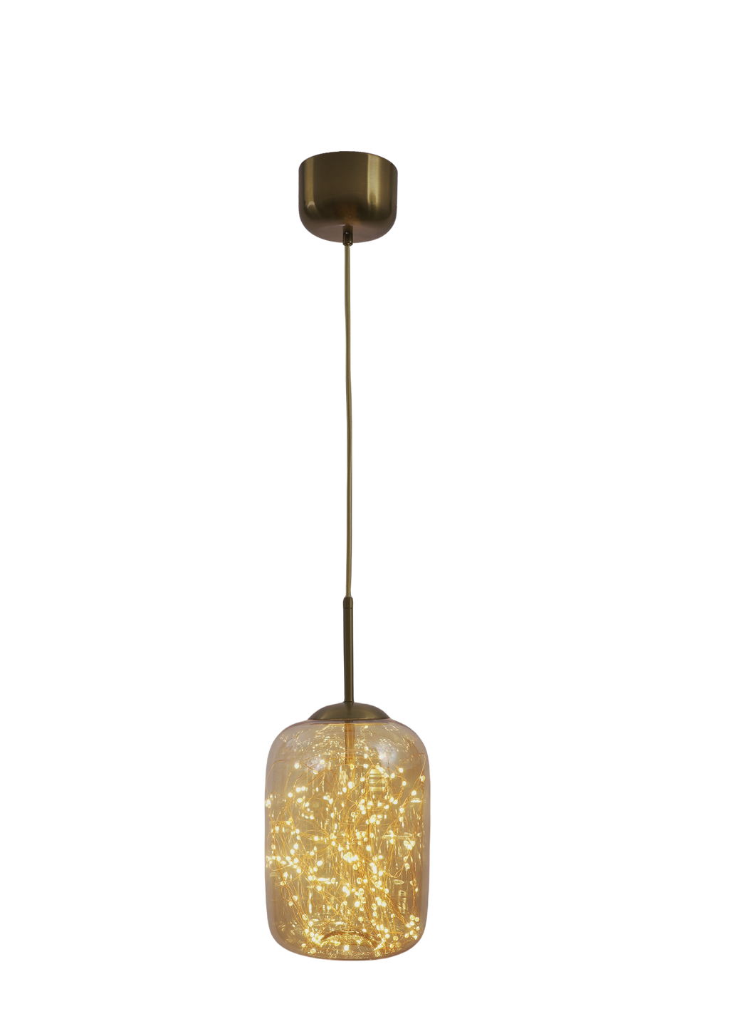 Modern Amber Glass LED Pendant Light for Aesthetic Home