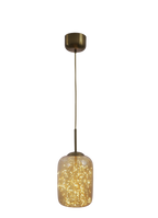Modern Amber Glass LED Pendant Light for Aesthetic Home