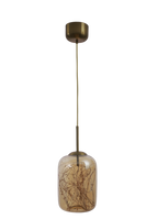 Modern Amber Glass LED Pendant Light for Aesthetic Home