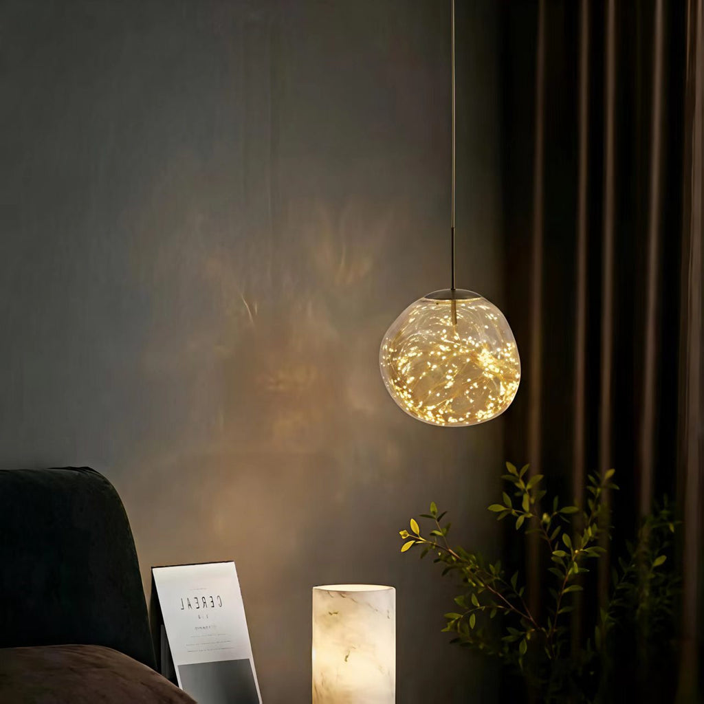 Irregular Pendant Light Glass Hanging Light for Decorating