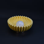 Pleated Sunflower Ceramic Wall Sconce Lamp Decorative Textured Wall Light