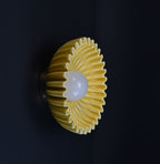 Pleated Sunflower Ceramic Wall Sconce Lamp Decorative Textured Wall Light