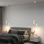 Nordic Branch Pendant Light, Long Cord Hanging Lamp, Gold Matte Black Aluminum Acrylic 5W Neutral White Bedside Chandelier for Living Room Master Bedroom Hallway Corridor