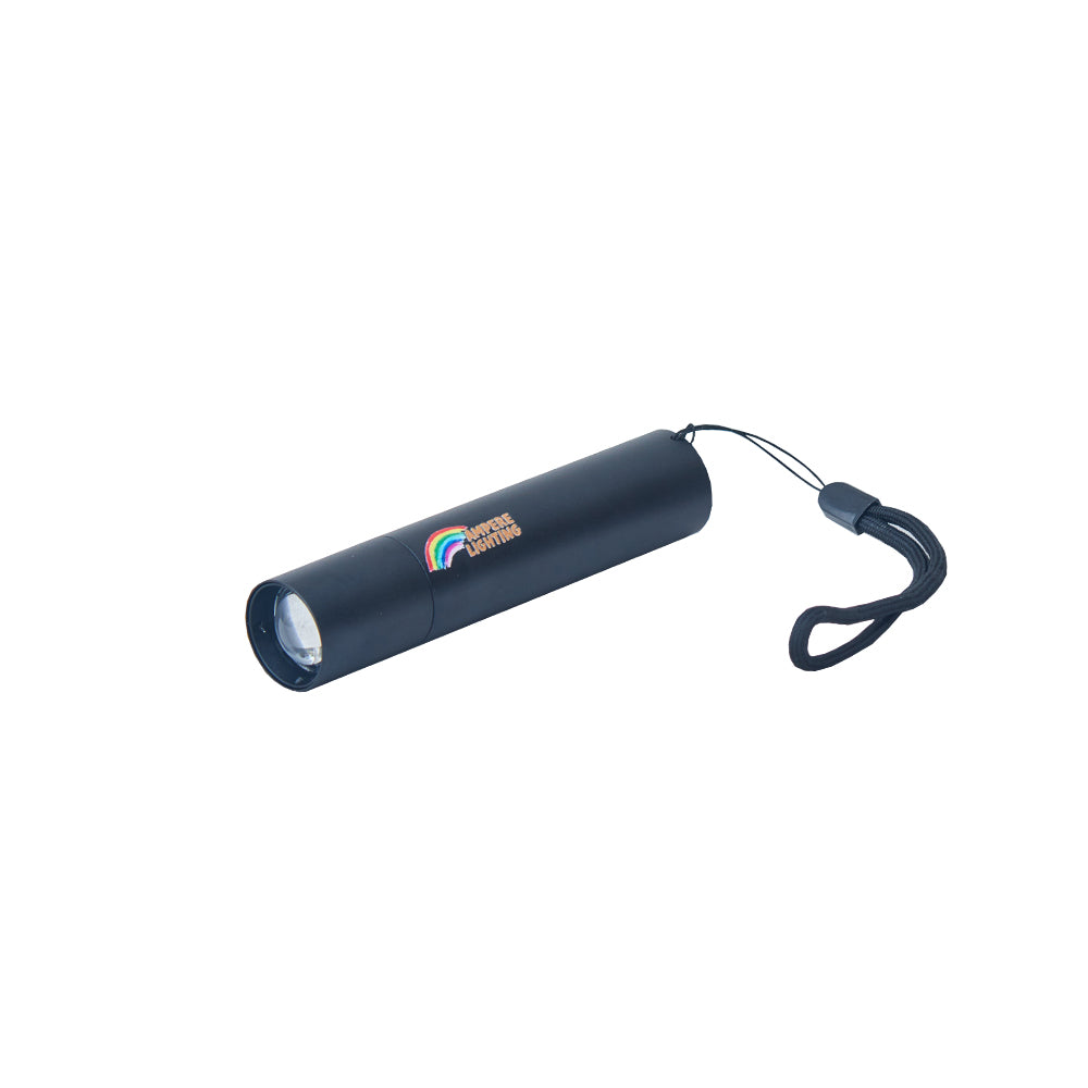 Aluminum Alloy Flashlight Portable Rechargeable With Lithium Battery Black Body Light