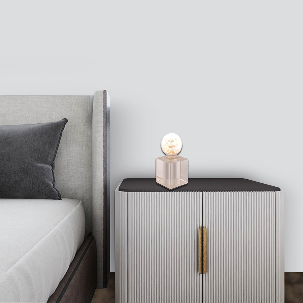 Modern Style Crystal Table Lamp Cube Base