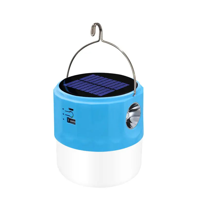 Emergency Light Solar Rechargeable Light Bulb Blue Environmental Lamp Emergency